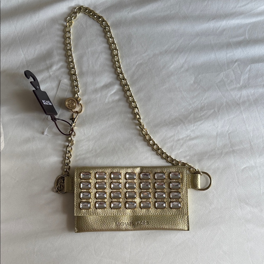 Michael Kors Gold Studded Wristlet